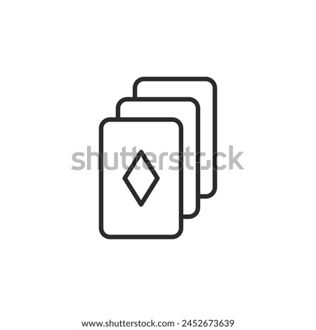 Playing cards icon featuring the diamond suit, ideal for representing card games like poker and blackjack in apps, websites, and promotional materials. Vector illustration.