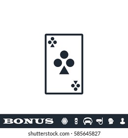 Playing cards icon flat. Black pictogram on white background. Vector illustration symbol and bonus button