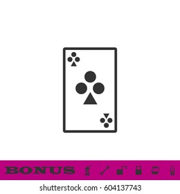 Playing cards icon flat. Black pictogram on white background. Vector illustration symbol and bonus button