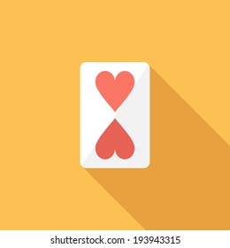 Playing Cards icon. Flat design style modern vector illustration. Isolated on stylish color background. Flat long shadow icon. Elements in flat design.