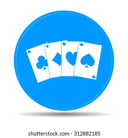 playing cards icon. Flat design style eps 10
