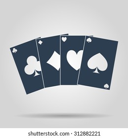 playing cards icon. Flat design style eps 10