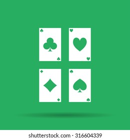 playing cards icon. Flat design style eps 10