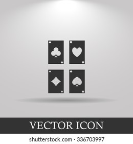 Playing cards icon. Flat design style eps 10