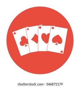 playing cards icon. Flat design style eps 10