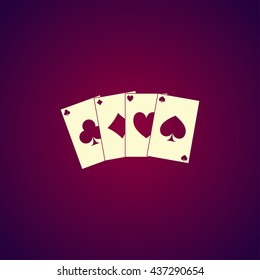 playing cards icon. Flat design style eps 10