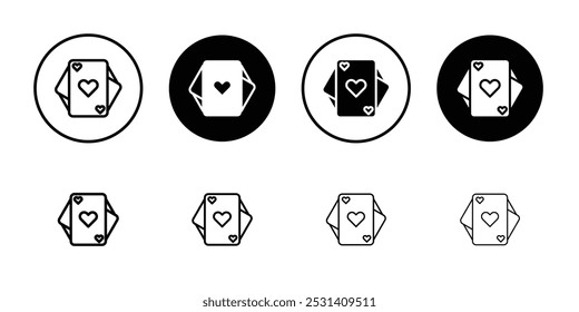 Playing cards icon Flat fill set collection