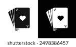 Playing cards icon flat line symbol set.