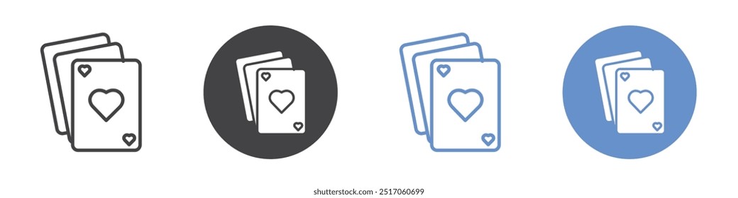 Playing cards icon flat line symbol set.