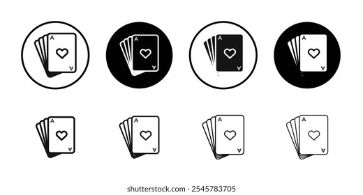 Playing cards icon flat line symbol set.