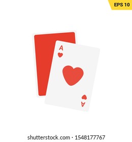 playing cards icon in flat style