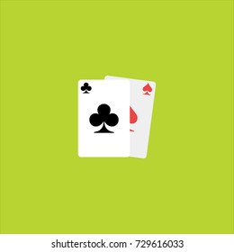 Playing cards icon in green background