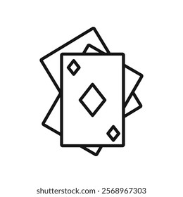Playing cards icon Isolated flat vector in outline