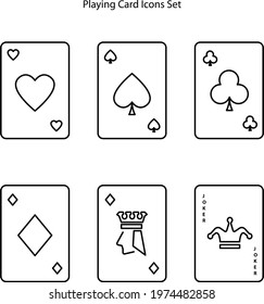 playing cards icon isolated on white background. playing cards icon thin line outline linear playing cards symbol for logo, web, app, UI. playing cards icon simple sign. 