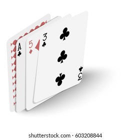 Playing cards icon. Isometric 3d illustration of playing cards vector icon for web