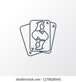 Playing cards icon line symbol. Premium quality isolated poker element in trendy style.