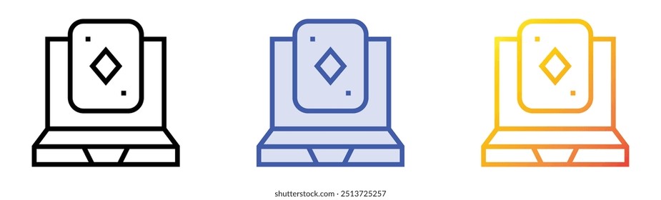 playing cards icon. Linear, Blue Fill and Gradient Style Design Isolated On White Background