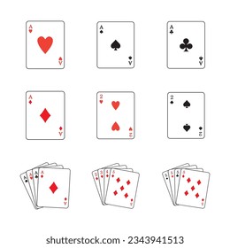 playing cards icon logo vector design template