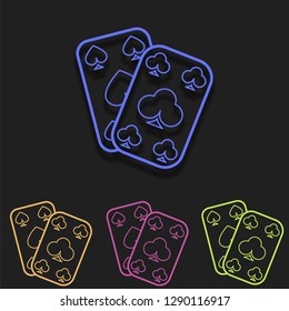 Playing cards icon in multi color. Simple glyph vector of Magic set for UI and UX, website or mobile application on white background