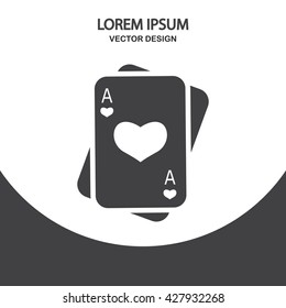 Playing cards icon on the background