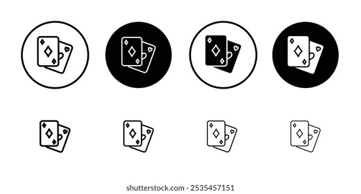 Playing cards icon Outline vector for web ui