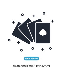 Playing cards icon. Playing cards party festival symbol template for graphic and web design collection logo vector illustration