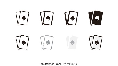 Playing Cards Icon Set (8 different style vector icon set)