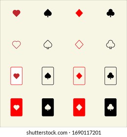 Playing Cards Icon Set, Card Suit