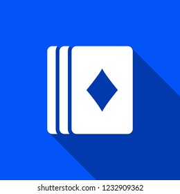 Playing cards icon with shadow ,diamond sign design