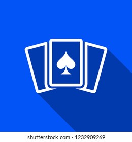 Playing cards icon with shadow ,spades sign design