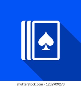 Playing cards icon with shadow ,spades sign design