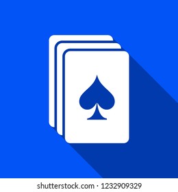 Playing cards icon with shadow ,spades sign design