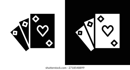 Ilustración vectorial de silueta de icono de tarjetas de juego estilo plano aislado