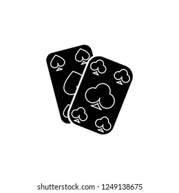 Playing cards icon. Simple glyph vector of magic set for UI and UX, website or mobile application