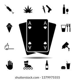 Playing cards icon. Simple glyph, flat vector element of universal icons set for UI and UX, website or mobile application