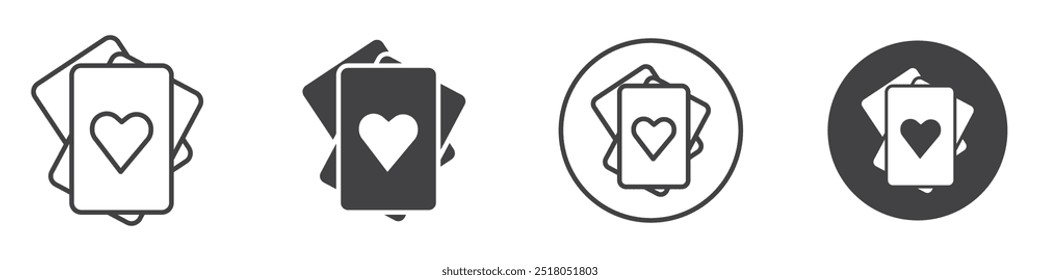 Playing cards icon thin line illustration