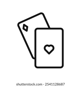 Playing cards icon Thin line flat illustration