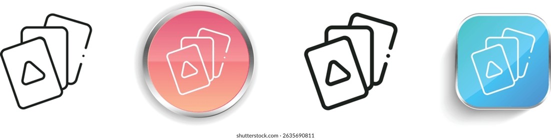 playing cards icon. Thin Linear, Regular and Button Style Design Isolated On White Background
