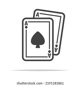 Playing cards icon transparent vector isolated