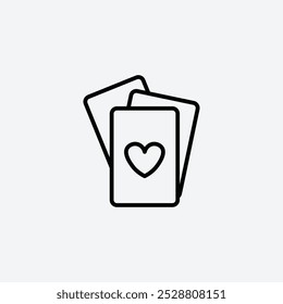 Playing cards icon in tree different line stroke sizes.