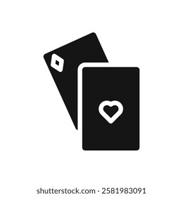 Playing cards icon Vector flat thin line illustration