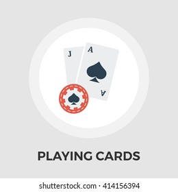 Playing Cards Icon Vector. Flat icon isolated on the white background. Editable EPS file. Vector illustration.