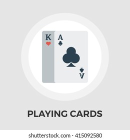 Playing Cards Icon Vector. Flat icon isolated on the white background. Editable EPS file. Vector illustration.