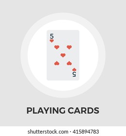 Playing Cards Icon Vector. Flat icon isolated on the white background. Editable EPS file. Vector illustration.