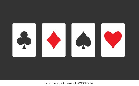 Playing cards icon. Vector illustration, flat design.