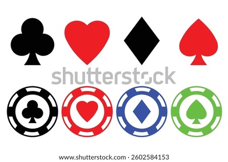 Playing cards icon. Vector illustration isolated on white background.Hand drawn vector playing cards. Four Aces.