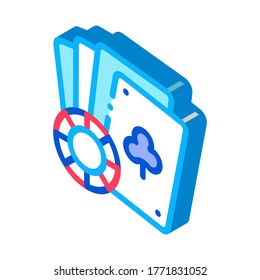 Playing Cards Icon Vector. Isometric Playing Cards sign. color isolated symbol illustration