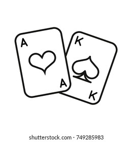 Icono de juego de cartas. Símbolo de póker aislado estilo línea vectorial