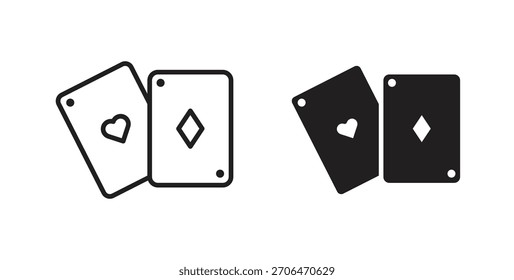 Playing cards icon for websites and mobile minimalistic flat design.