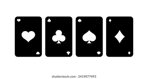 Playing cards icons isolated on white background.